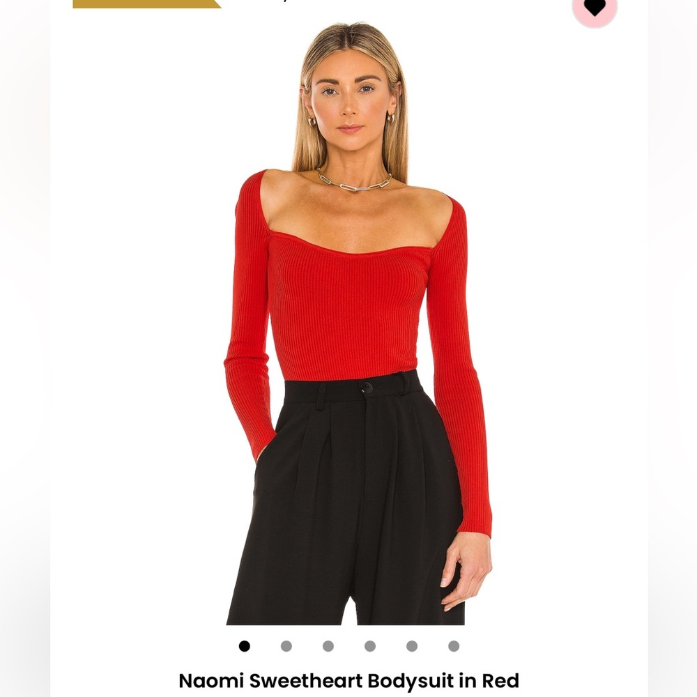 Superdown Naomi sweetheart bodysuit in red size L